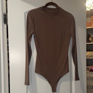 Abercrombie & Fitch Chocolate Long Sleeve Bodysuit